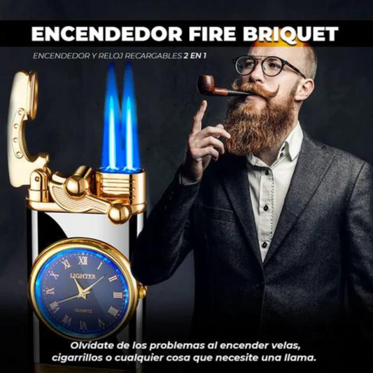 Reloj de Metal con Encendedor de Fuego